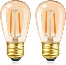 Caldarax S14 E27 Vintage Light Bulbs 1W, 10W Incandescent Bulb Equivalent, Ambe