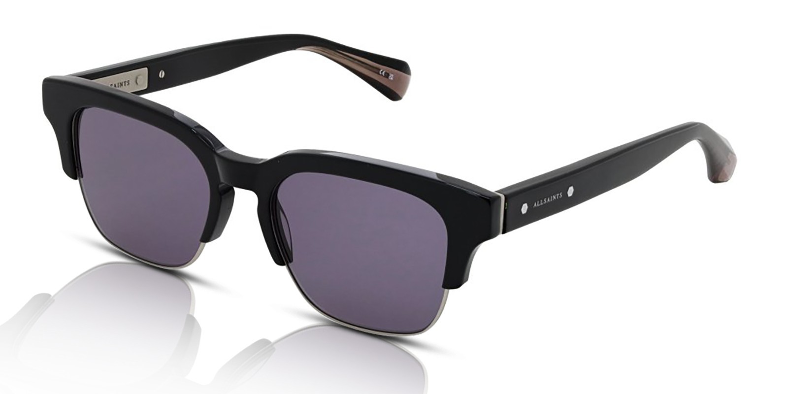 AllSaints Sunglasses Men's Zinner ALS5007 001 Shiny Black/Grey