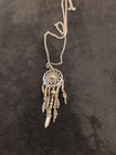 Vintage Silver Tone Dreamcatcher Pendant Necklace — photo 2