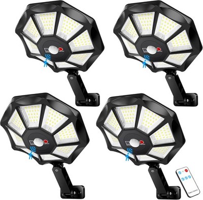 1-4PC Outdoor Solar Wall Light LED Motion Sensor Bright Flood Street Lamp 3Modes