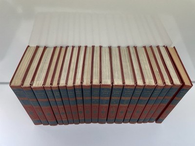 1954 World Book Encyclopedia 19 Volume Set Red & Blue MCM Books