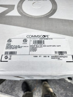 Commscope CS34P 23/4P Cat6 U/UTP WebTrak Plenum CMP Network Cable Blue/ 1000ft.