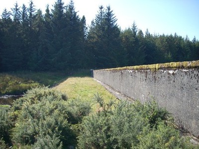 Foto A2 Muck Burn Dam Little Eriff Hill Spitze der Ostseite des Damms. c2014