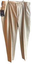 NWT Polo Ralph Lauren The Andrew Pant Mens 40x30 Beige Pleated Chinos Vintage