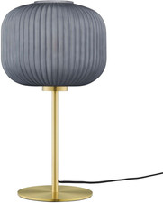 Reprise Glass Sphere Glass and Metal Table Lamp in Black Satin Brass