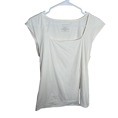 #ad #ad White House Black Market For Me Top Women#x27;s Large Ivory Square Neck Top $6.44