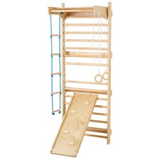 Swedish Ladder Wall Gym, 5 in 1 Wooden Indoor Playground Climbing Toys, 220 lbs