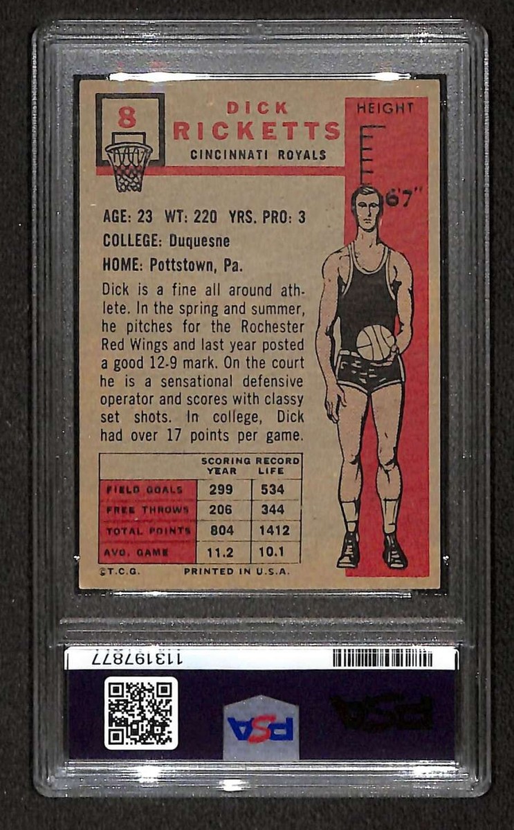 1957 Topps #8 Dick Ricketts RC DP PSA 4 VGEX C104040 | eBay