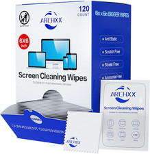 Screen Wipes for Electronics, 120 Count 6"X6" Pre-Moistened Screen Cleaner for S