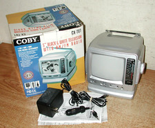 COBY 5" BLACK WHITE TELEVISION WITH AM/FM RADIO MODEL CX-TV1
