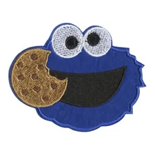 COOKIE MONSTER!!!  EMBROIDERED IRON ON PATCH! + One Free Sticker With Purchase