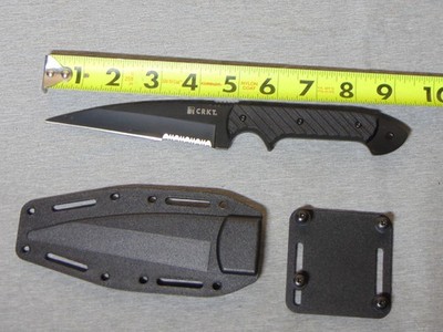 CRKT Dragon 2010KNS Crawford Kasper Design Black Fixed Knife W/ Sheath New Box