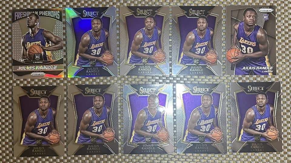Lote de 10 tarjetas de novato Julius Randle Lakers 2014-15 Select Silver Prizm Wolves 🔥 Foto 3 de 4