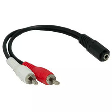 6 In. 3.5 Mm Stereo Female to 2 RCA Male Digital Audio Cable