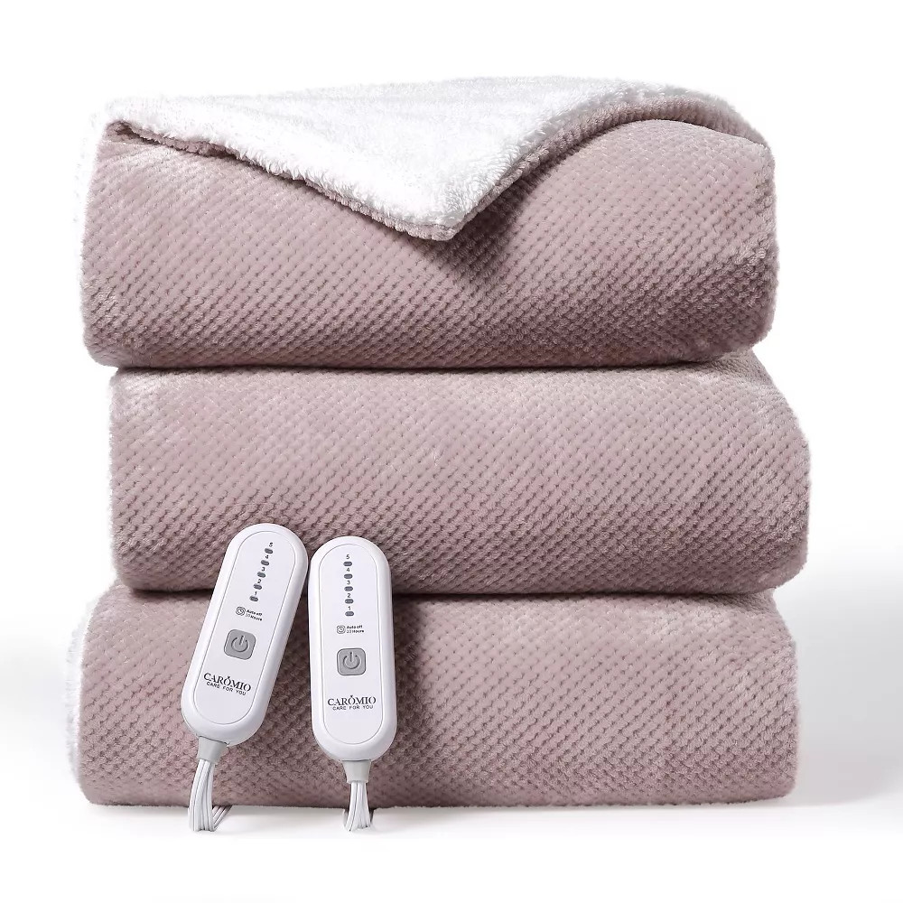 Heated Electric Blanket Pink Flannel Thicken Soft Throw Blankets for Couch with 22390₽