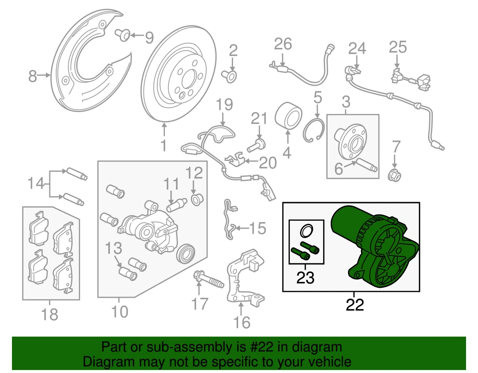 Actuador de freno de estacionamiento Land-Rover genuino LR061382 Foto 2 de 2
