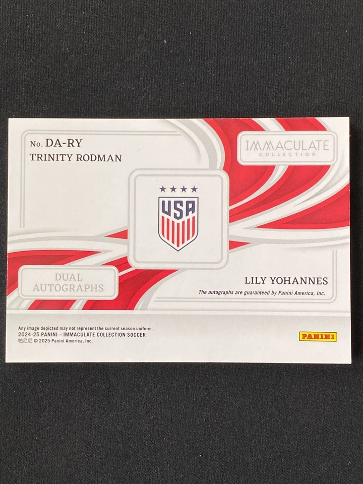 Trinity Rodman Yohannes 2024-25 Panini Immaculate Collection Dual Auto 01/25 - Image 2 of 2