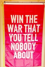 Motivation Win The War Flag FREE SHIP Garage Gym Workout Sign Beer USA 3x5'