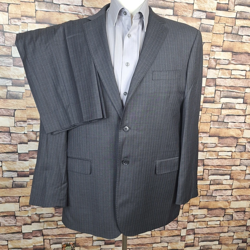 Mantoni 2 Piece Suit Mens 46R 36X29 Gray Multicolor Stripe 3 Button VL Wool - Image 4 of 4