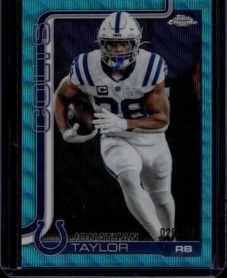 2025 Topps Chrome #130 Jonathan Taylor Aqua Wave Refractor #/199