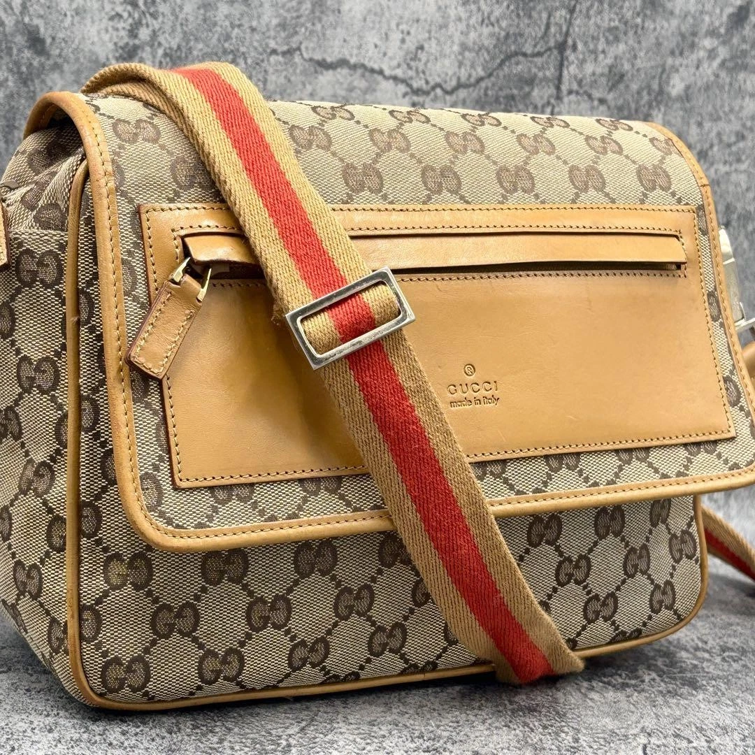 Sac à bandoulière GUCCI Sherry Line GG cuir beige #PBABIGJ