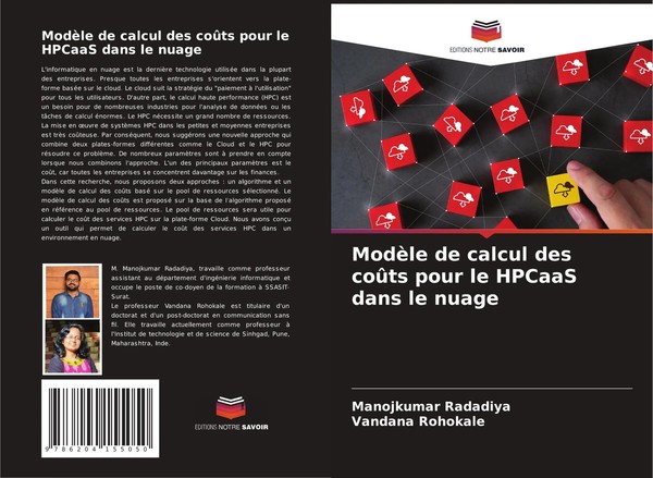 Manojkumar Radadiya (U. A.) | ModèLe De Calcul Des CoûTs Pour Le Hpcaas Dans...-image