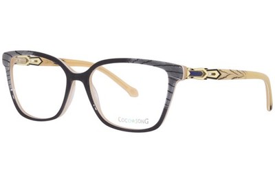 Coco Song Happy Vibes CV267-1 Eyeglasses Frame Women's Dark Grey Full Rim 55mm