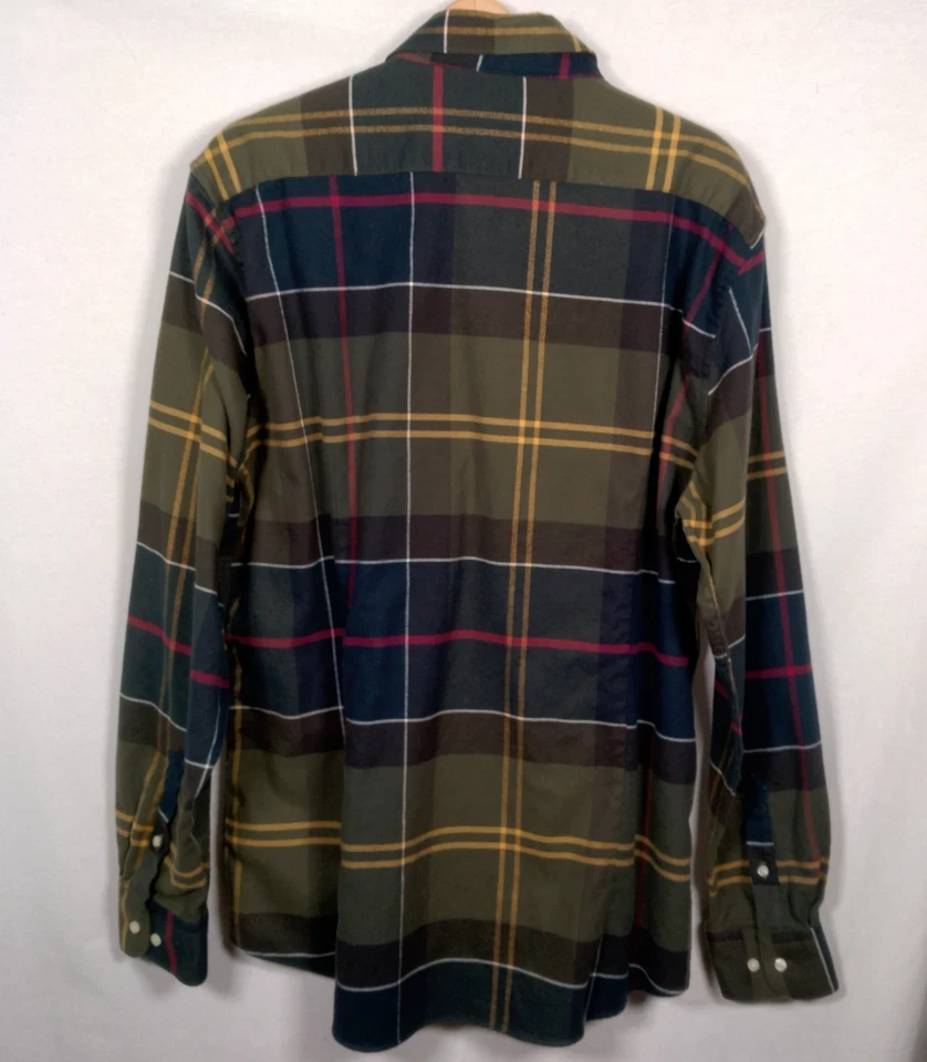 Camisa Barbour John Stapleton Hombres EE. UU. XL Scottosh Tartán Franela Verde Foto 2 de 4