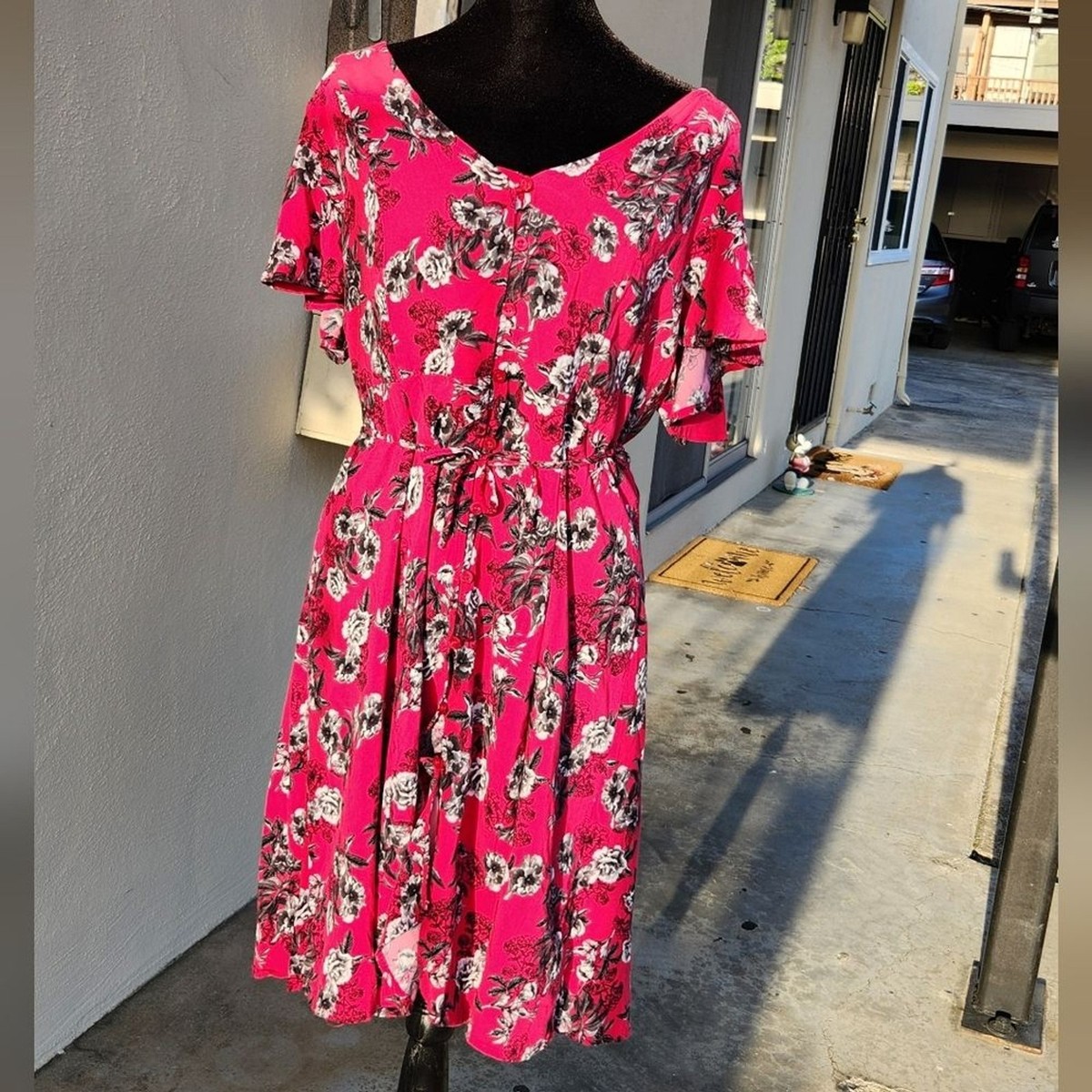 casual white maxi dress Off With Lace Top And Back Bow ocs certified Waist 40” Style:Regular Length Pink Floral Maxi Summer