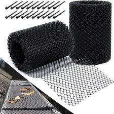 Plastic Gutter Guard Mesh Roll Leaf Guard with Fixing Clips Rain Protection UK