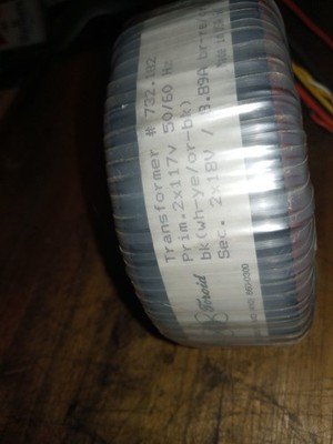 TOROID toroidal transformer 732.182 primary 2x117v secondary 2x18v nom 117-234