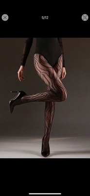 Pantyhose Black Gothic Stretch Tiger Pattern Fishnet 