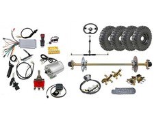29" Rear Axle Kit 6" Wheels 48V 1800W Motor Front Steering Hub Assembly Go Kart