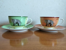 Ensemble soucoupe coupe d'Afrique Hermès Paris pour 2 vaisselle en porcelaine...