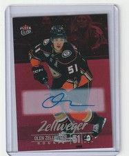 2024-25 Fleer Ultra Rookies Olen Zellweger Red Rainbow Foil Autograph #50/50