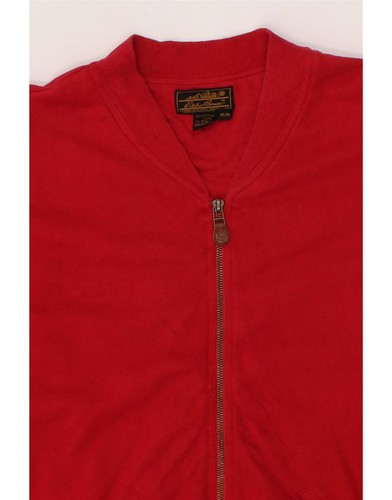 EDDIE BAUER Mens Cardigan Sweater Medium Red Cotton BT15 - Picture 3 of 3