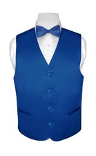 BOY'S Dress Vest  BOW TIE Solid ROYAL BLUE Color BowTie Set for Suit or Tux