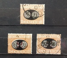 1890 REGNO FRANCOBOLLI SEGNATASSE MASCHERINE USATI SERIE COMPLETA 