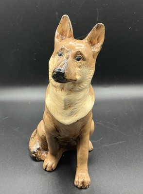 Twin Winton German Shepherd Dog Figurine Vintage California Pottery 9 Inch
