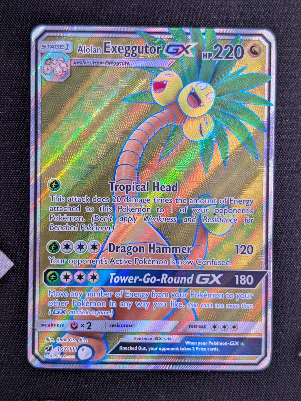 Alolan Exeggutor GX 107/111 Full Art Ultra SM Crimson Invasion NM