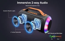 Bluetooth Speakers, Portable Wireless Speaker 20W PEAK Power Boombox w HD Sound