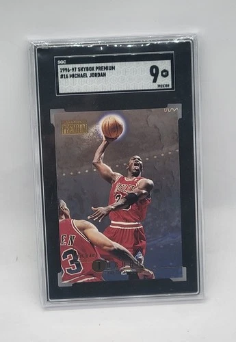 Michael Jordan 1996-97 Skybox Premium #16 Chicago Bulls SGC 9 Mint Card Bulls
