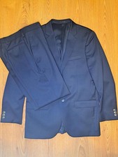 Jos A Bank 2 Piece Suit Boys Size 18 Pants 16 Navy Blue Wool