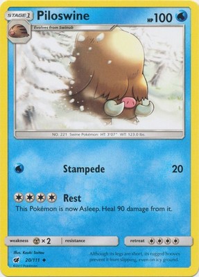Piloswine - 20/111 - Uncommon - Near Mint