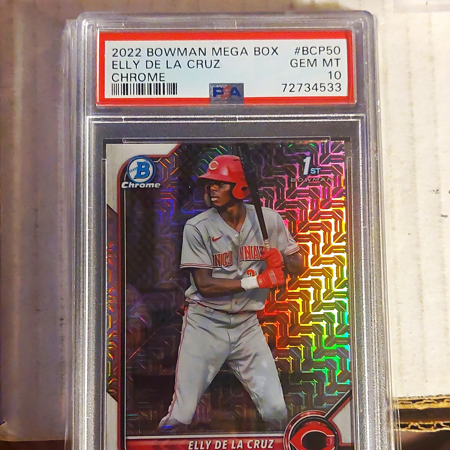 2022 Bowman Mega Box Chrome Prospects Mojo Elly De La Cruz BCP-50 PSA 10