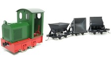 On30/Oe Aru Feldbahn Diesel Locomotive & V-Skip Wagon Brass Kit 4-Car Set Tipper