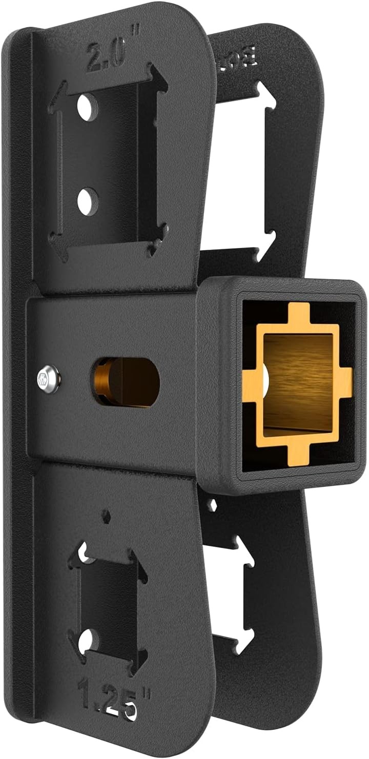 BougeRV Hitch Wall Mount, Adjustable 2“/1.25” receiver, Black 