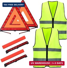 MYFULLY 2-Pack Emergency Warning Triangle with Reflective Safety Vest Foldable