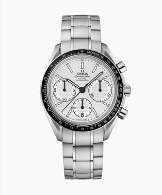 OMEGA Speedmaster Co-Axial Chronograph Silver Dial Black Bezel BOX & PAPERS