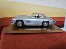 Mercedes 300sl Diecast Model 1/18 Scale Wooden Plynth Burago Collectors Item